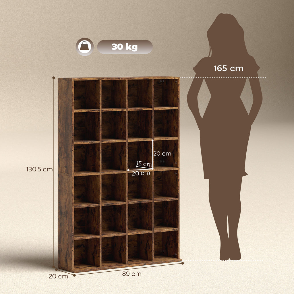 HOMCOM DVD CD Media Storage Rack, Video Display Unit, Rustic Brown