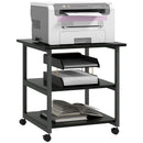 HOMCOM Mobile Printer Stand With Storage Printer Table For Home Office Black