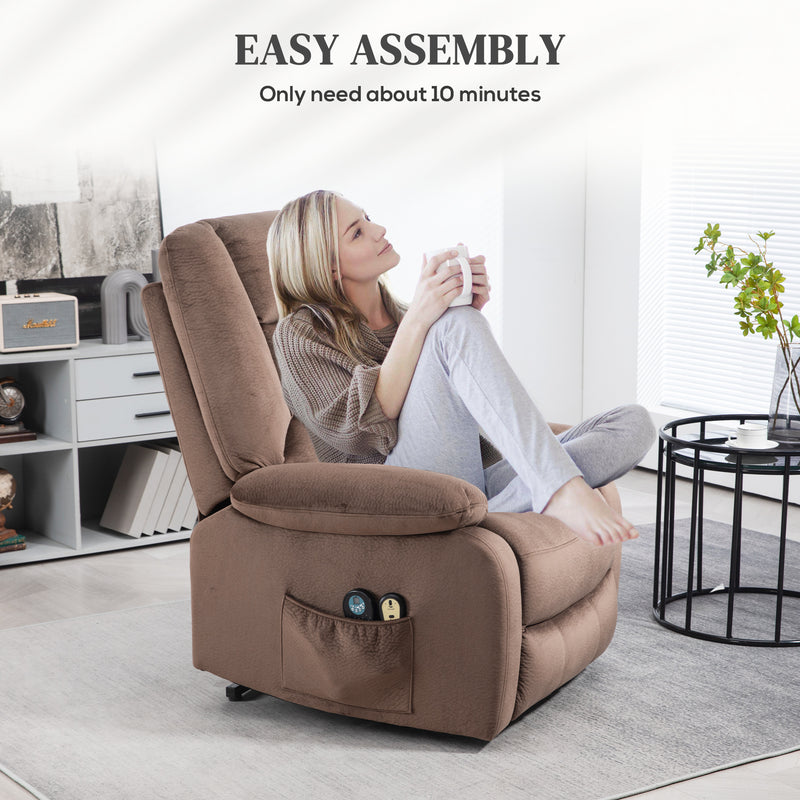 HOMCOM Riser And Recliner Chair Lift Chair With Vibration Massage, Heat, Grey