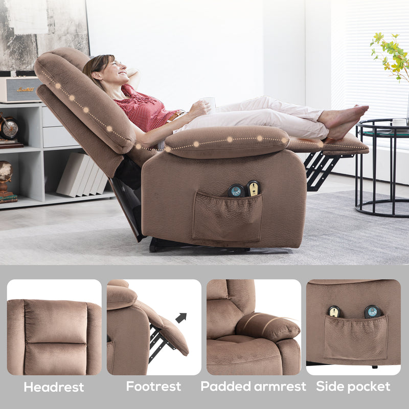 HOMCOM Riser And Recliner Chair Lift Chair With Vibration Massage, Heat, Grey