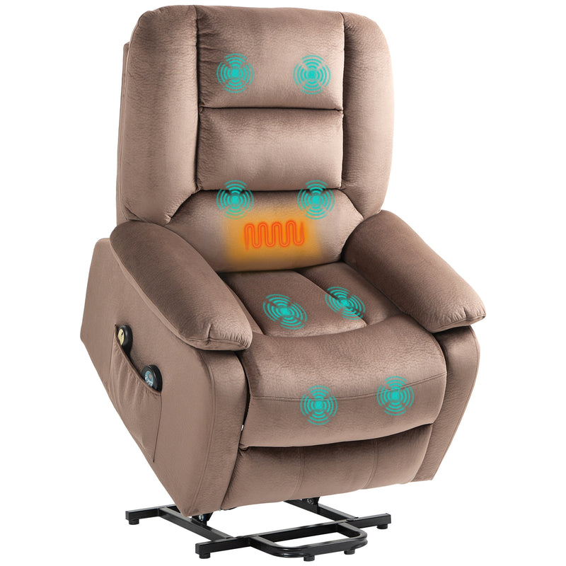 HOMCOM Riser And Recliner Chair Lift Chair With Vibration Massage, Heat, Grey