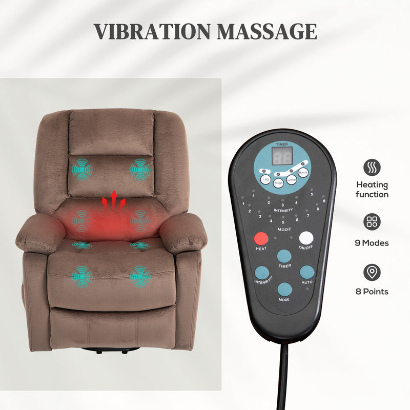 HOMCOM Riser And Recliner Chair Lift Chair With Vibration Massage, Heat, Grey