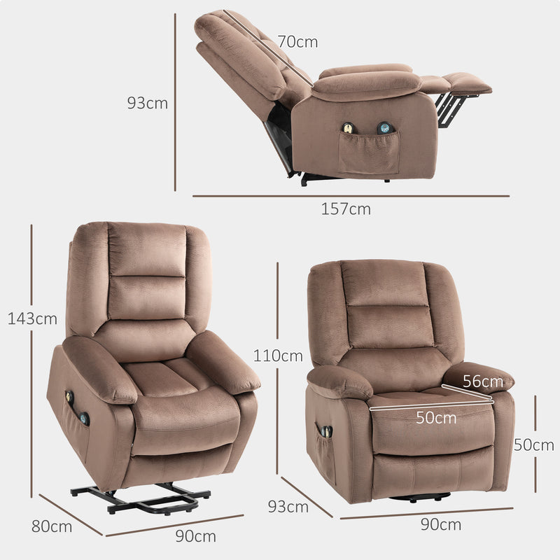 HOMCOM Riser And Recliner Chair Lift Chair With Vibration Massage, Heat, Grey