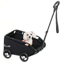 PawHut Foldable Dog Stroller With Safety Straps, Storage Bag, Black
