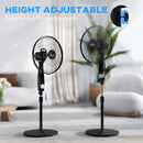 HOMCOM 16" Oscillation Cooling Fan With Remote Adjustable Height Black