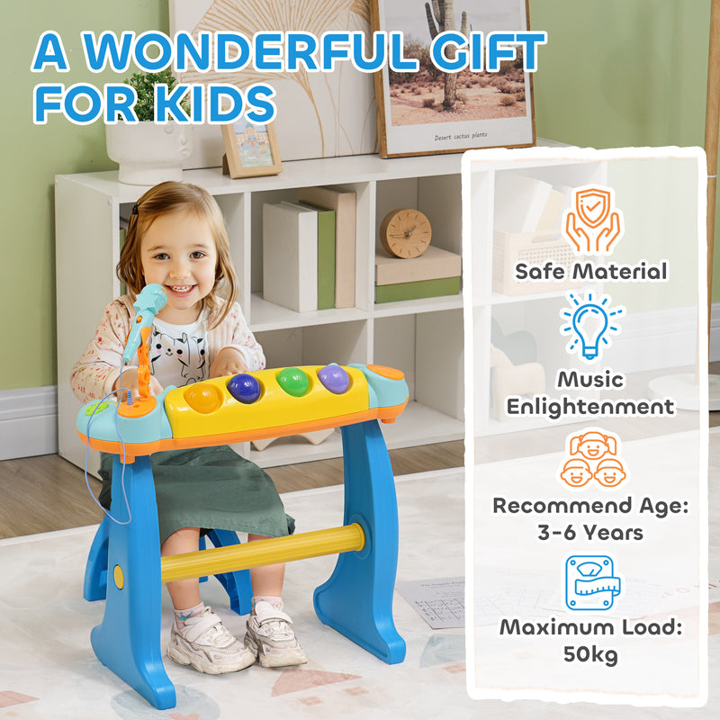 AIYAPLAY 37 Keys Kids Piano W/ Microphone, Stool, Record & Replay Function