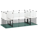 PawHut Pet Playpen with Waterproof Mat, DIY Small Animal Enclosure 34 Panels