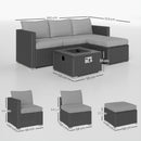 Outsunny 4 Seater Rattan Sofa Set With Footstool Thick Cushions