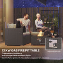 Outsunny 4 Seater Rattan Sofa Set With Footstool Thick Cushions