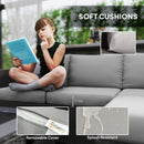 Outsunny 4 Seater Rattan Sofa Set With Footstool Thick Cushions