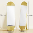 HOMCOM Wavy Full Length Mirror With Metal Frame And Base, Gold Tone