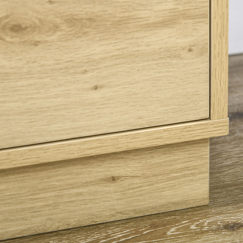 HOMCOM 4 Drawer Dresser, Boho Chest of Drawers Storage Cabinet, Natural