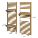 Outsunny Wall Mounted Plant Stands Set of 2 with Shelves and Slatted Trellis