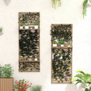 Outsunny Wall Mounted Plant Stands Set of 2 with Shelves and Slatted Trellis