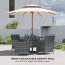 Outsunny 2.7 M Garden Parasol With Double Top, Cream White