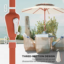 Outsunny 2.7 M Garden Parasol With Double Top, Cream White