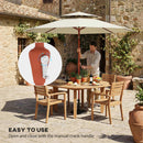 Outsunny 2.7 M Garden Parasol With Double Top, Cream White