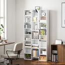 HOMCOM Tall Bookshelf with 21 Compartments and 10 Adjustable Shelves, White