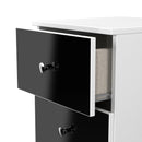 Yarmouth 3 Drawer Bedside Cabinet in Black & White Matt - Ready Assembled