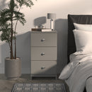 Yarmouth 3 Drawer Bedside Cabinet in Uniform Grey & Dusk Grey - Ready Assembled