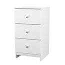 Yarmouth 3 Drawer Bedside Cabinet in White & White Matt - Ready Assembled