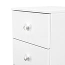 Yarmouth 3 Drawer Bedside Cabinet in White & White Matt - Ready Assembled