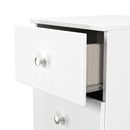 Yarmouth 3 Drawer Bedside Cabinet in White & White Matt - Ready Assembled