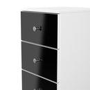 Yarmouth 5 Drawer Bedside Cabinet in Black & White Matt - Ready Assembled