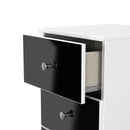 Yarmouth 5 Drawer Bedside Cabinet in Black & White Matt - Ready Assembled