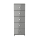 Yarmouth 5 Drawer Bedside Cabinet in Uniform Grey & Dusk Grey - Ready Assembled