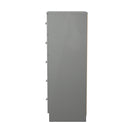 Yarmouth 5 Drawer Bedside Cabinet in Uniform Grey & Dusk Grey - Ready Assembled