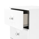 Yarmouth 5 Drawer Bedside Cabinet in White & White Matt - Ready Assembled