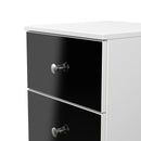 Yarmouth 2 Drawer Bedside Cabinet in Black & White Matt - Ready Assembled
