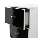Yarmouth 2 Drawer Bedside Cabinet in Black & White Matt - Ready Assembled