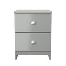 Yarmouth 2 Drawer Bedside Cabinet in Uniform Grey & Dusk Grey - Ready Assembled