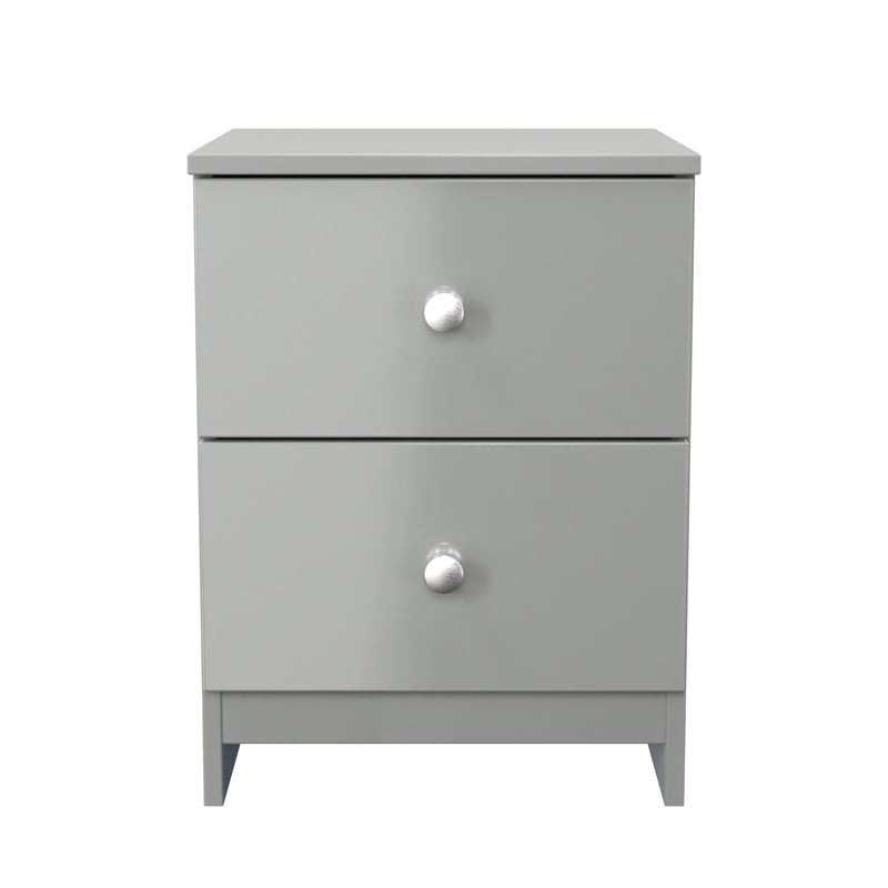 Yarmouth 2 Drawer Bedside Cabinet in Uniform Grey & Dusk Grey - Ready Assembled