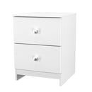 Yarmouth 2 Drawer Bedside Cabinet in White & White Matt - Ready Assembled