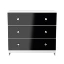 Yarmouth 3 Drawer Chest in Black & White Matt - Ready Assembled
