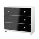 Yarmouth 3 Drawer Chest in Black & White Matt - Ready Assembled