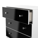 Yarmouth 3 Drawer Chest in Black & White Matt - Ready Assembled