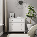 Yarmouth 3 Drawer Chest in White & White Matt - Ready Assembled