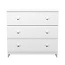 Yarmouth 3 Drawer Chest in White & White Matt - Ready Assembled