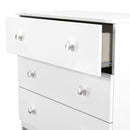Yarmouth 3 Drawer Chest in White & White Matt - Ready Assembled