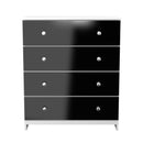 Yarmouth 4 Drawer Chest in Black & White Matt - Ready Assembled