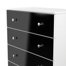 Yarmouth 4 Drawer Chest in Black & White Matt - Ready Assembled