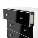 Yarmouth 4 Drawer Chest in Black & White Matt - Ready Assembled