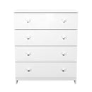Yarmouth 4 Drawer Chest in White & White Matt - Ready Assembled