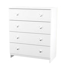 Yarmouth 4 Drawer Chest in White & White Matt - Ready Assembled