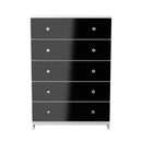 Yarmouth 5 Drawer Chest in Black & White Matt - Ready Assembled