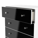 Yarmouth 5 Drawer Chest in Black & White Matt - Ready Assembled